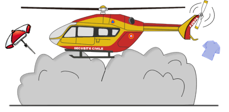 Attention au soufle d'un hélicoptère