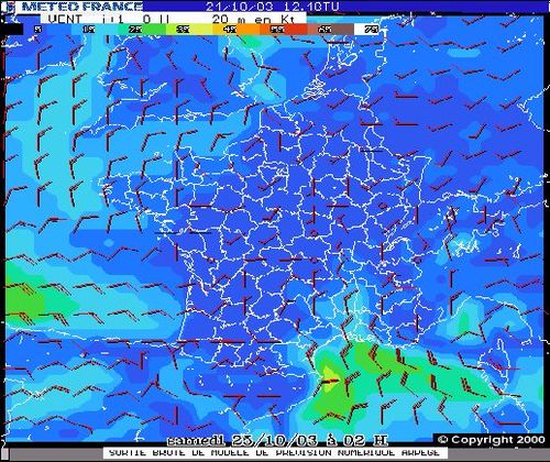 Carte des vents